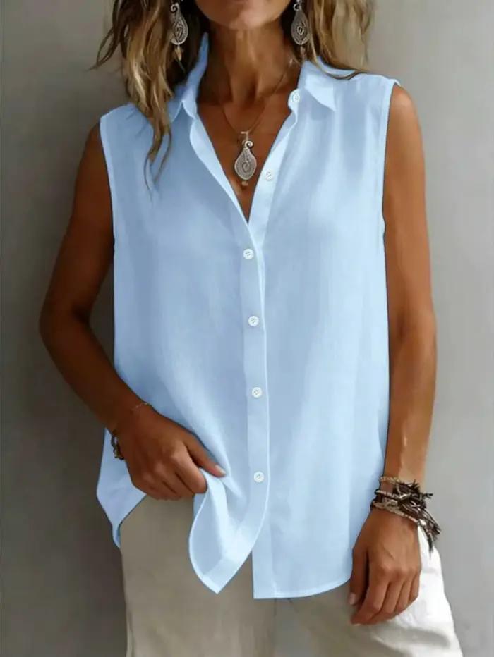 Nouvelles Blouses d'été sans manches pour femme
