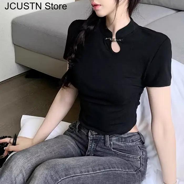Haut Cheongsam gothique foncé Sexy pour femmes
