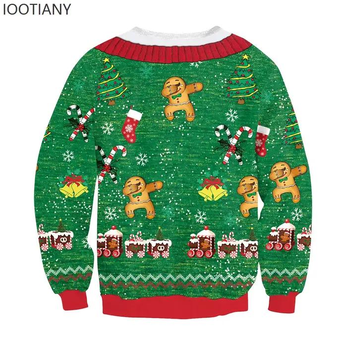 Joyeux noël unisexe 3d imprimé col rond pull mignon motif père