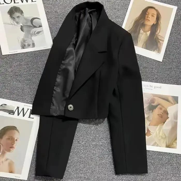 Blazer court noir pour femme