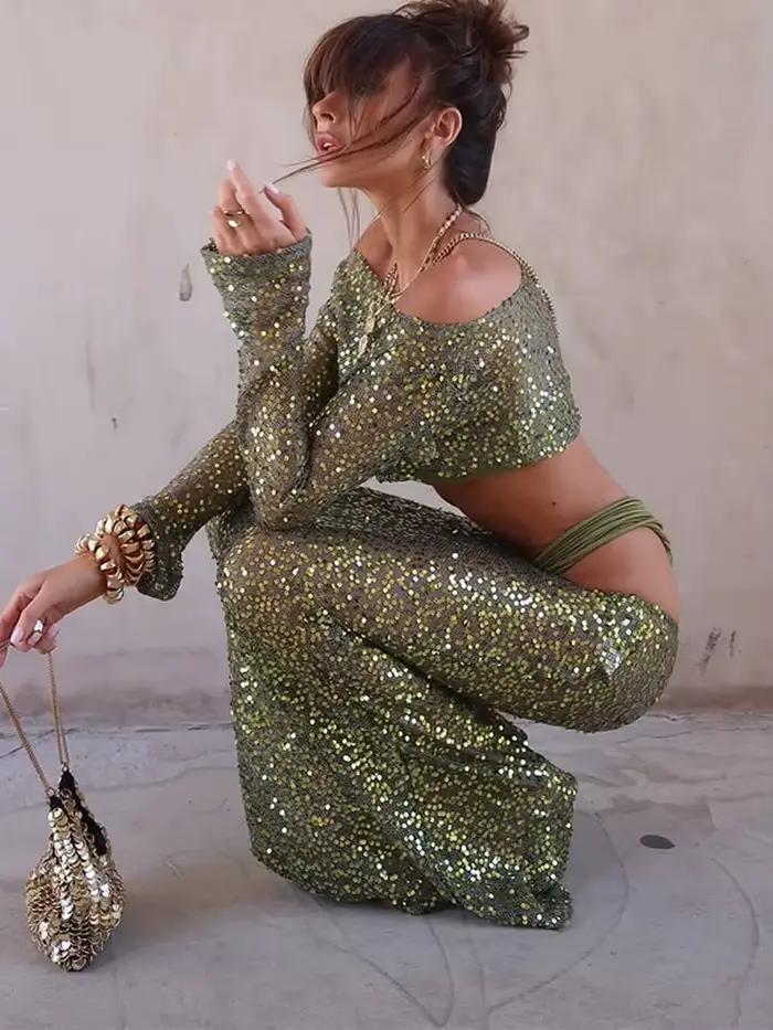 Robe mi-longue imprimée à bretelles à volants pour femmes