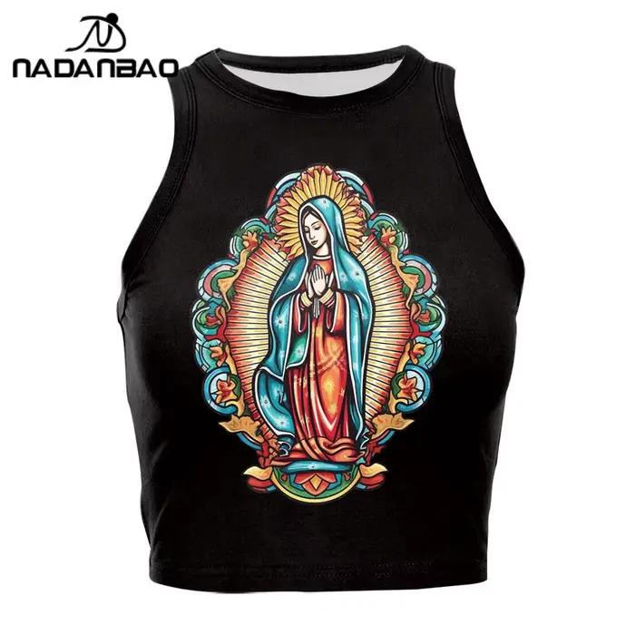 Haut court à col rond Nadanbao en polyester et élasthanne pour femmes, style décontracté et look urbain pour les occasions spéciales