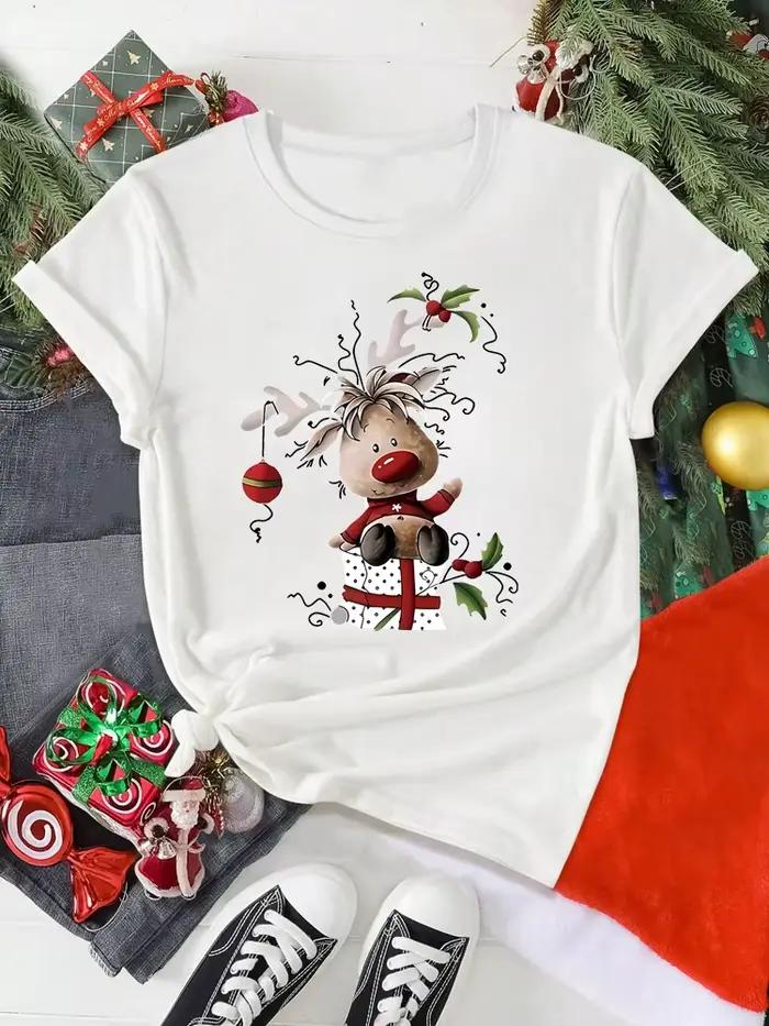T-shirt manches courtes col rond femme