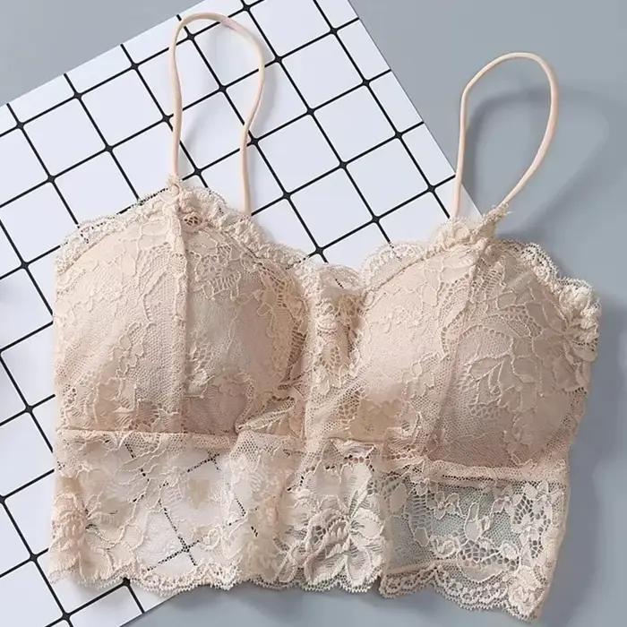 Été femmes dentelle haut sexy soleil hauts sans manche rembourré Bralette soutien-gorge Bustier fermeture éclair dos Club boléro réservoir lingerie жletiе белье