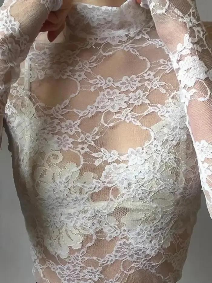 Chemisier Sexy en dentelle pour femmes