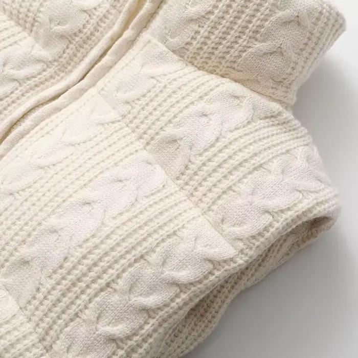 Gilet sans manches EAEOVNI en polyester épais pour femmes, veste sans manches avec poche, style décontracté pour automne hiver, vêtement extérieur et accessoire chic pour toutes les occasions