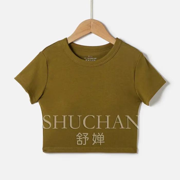 T-shirt à manches courtes pour femmes style streetwear en coton élasthanne viscose ajustement parfait pour l'été et les occasions spéciales