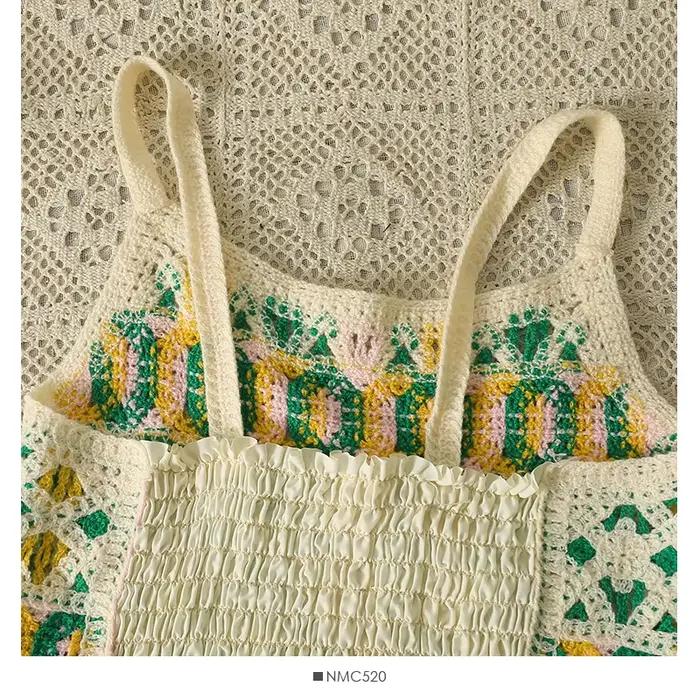 Haut crochet évidé bohème Dancing JL Ants mixte couleur franges pour femmes occasions spéciales