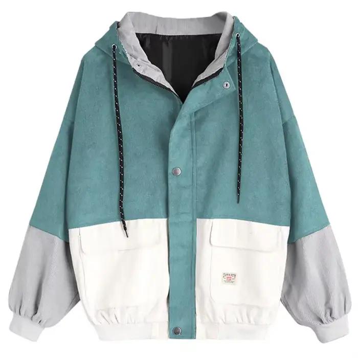 Veste en velours côtelé Bella Philosophy patchwork à boutons pour femme, élégante et polyvalente pour les occasions spéciales et les journées décontractées