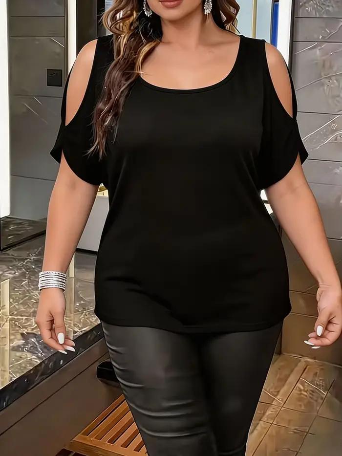 Tunique Chic Décontractée Grande Taille pour Femme – Haut Quotidien Printemps-Été à Épaules Dénudées
