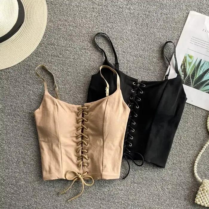 Debardeur-Soutien-gorge à bretelles spaghetti pour femmes