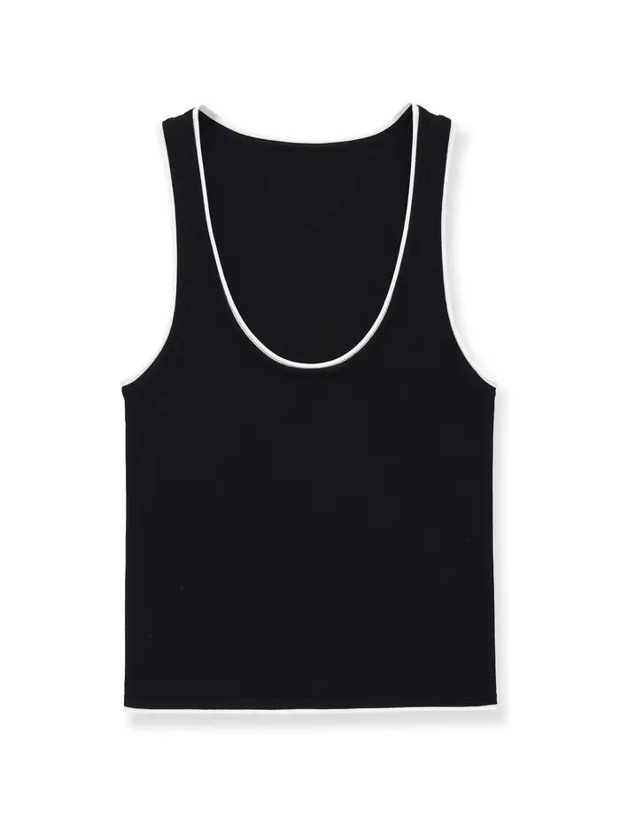Haut tricoté classique pour femme en polyester avec bordure, style polyvalent et tendance, haute qualité, confortable, vintage et artistique pour toutes les occasions