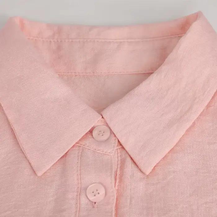 Ensemble 2 Pièces Femme : Blouse et Jupe – Nouvelle Collection Printemps – Style Streetwear Tendance – Col Rabattu
