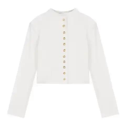 Cardigan court en maille noire pour femme
