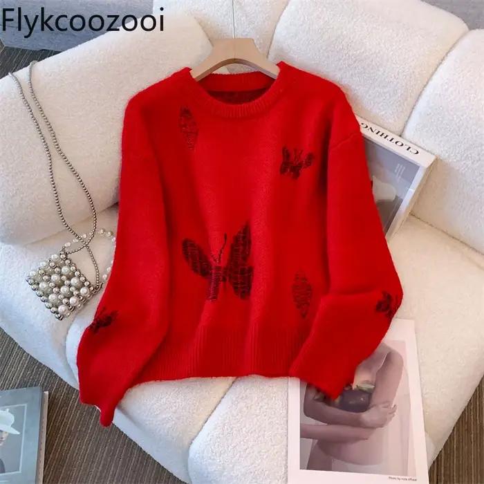Pull jacquard alpaga de style ample
