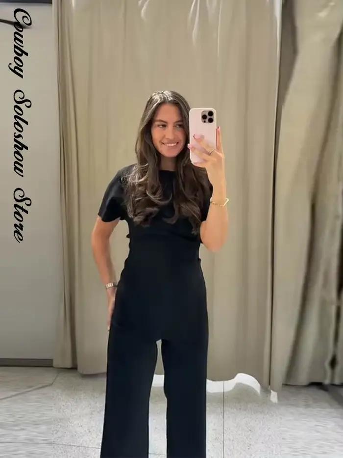 Ensemble pantalon et haut dos nu pour femme
