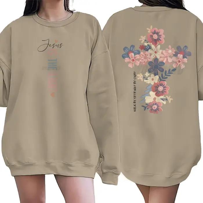 Sweat-shirt chrétien « Jésus est la lumière » pour femme