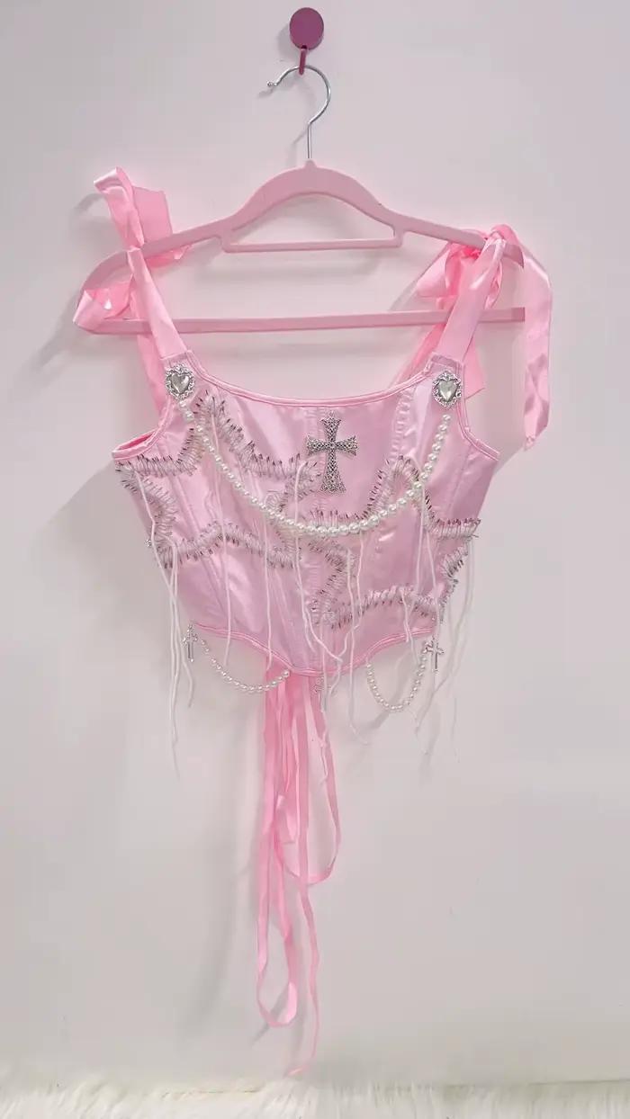 Hauts vintage fée grunge licou topy2k vêtements y2k haut court