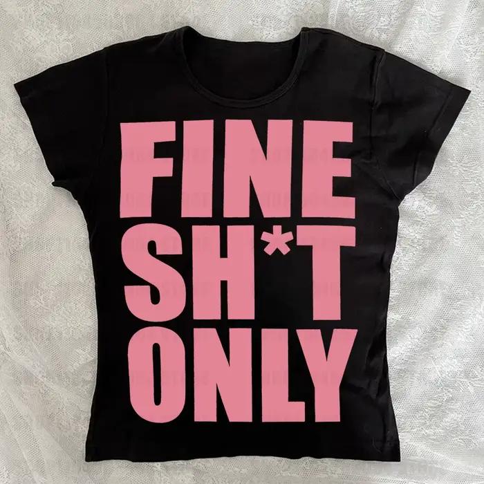 T-shirt Emo Esthétique Sexy Streetwear Décontracté Nouveau Style 2026 Punk Gothique Grunge Imprimé Rétro Manches Courtes Femme