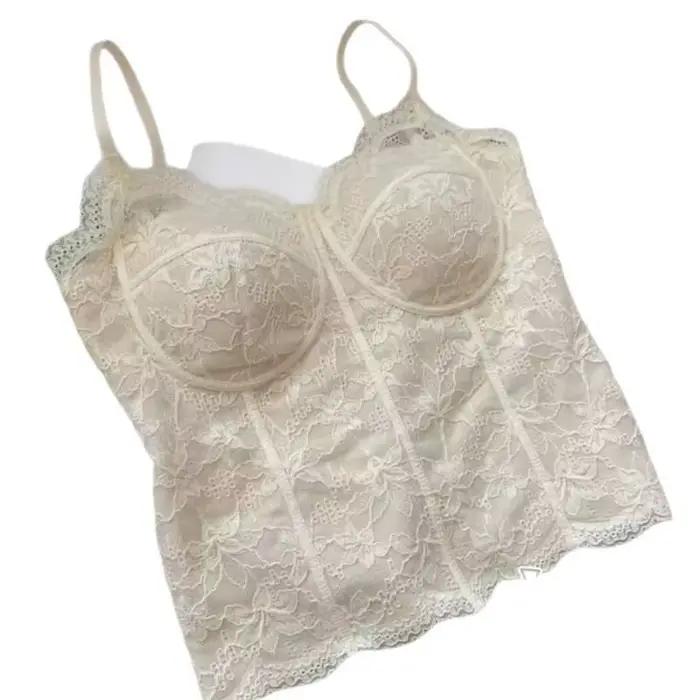 Débardeur en maille style français avec soutien-gorge intégré et rembourrage
