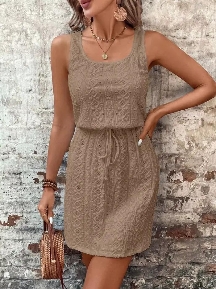 Robe sans manches avec ceinture pour femmes