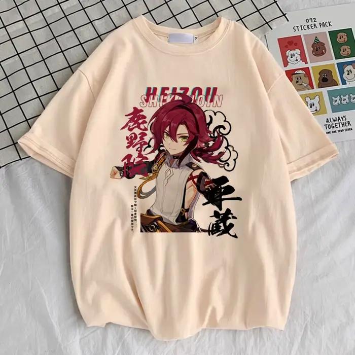 T-Shirt Genshin Impact Femme Respirant Design Anime Punk Kawaii Université Pastel