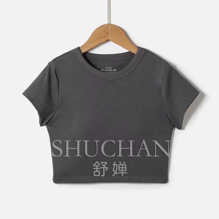 T-shirt à manches courtes pour femmes style streetwear en coton élasthanne viscose ajustement parfait pour l'été et les occasions spéciales