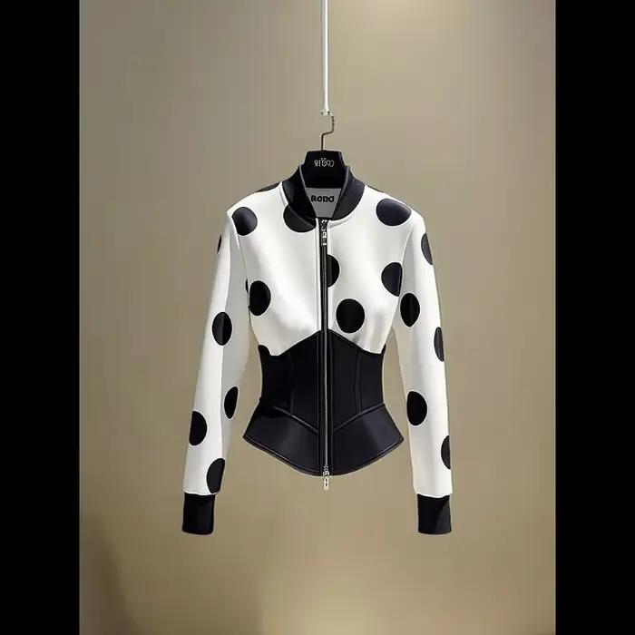 Sweat-shirt blanc à pois