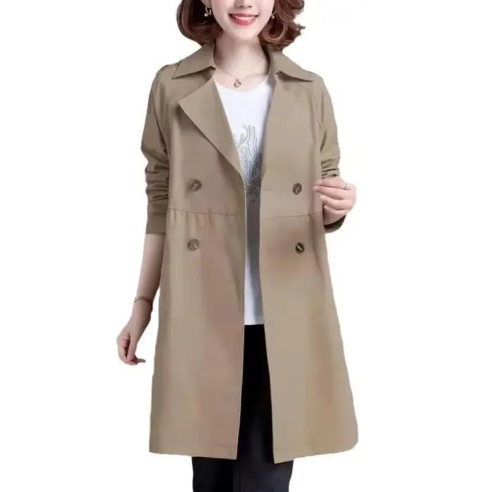 Manteau long décontracté pour femme style Hepburn