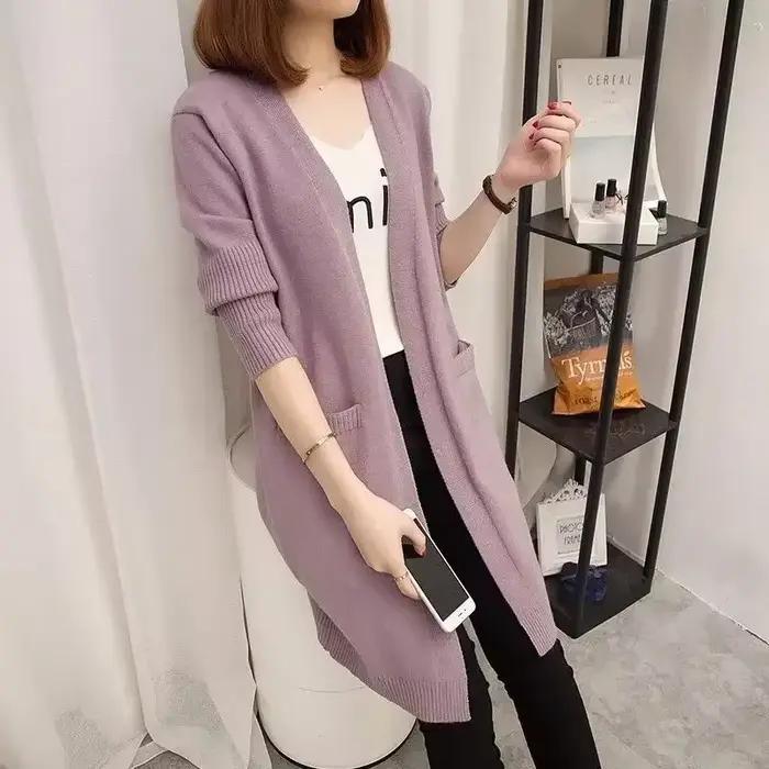 Cardigan Harajuku Femme Tricoté Bleu Ciel Mode Automne Hiver Bureau Décontracté Occasions Spéciales