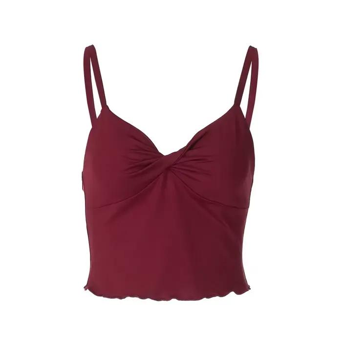 Vêtements pour femmes Nouvelle collection Printemps-Été 2026 Top camisole sexy dos nu à taille cintrée et bord ondulé