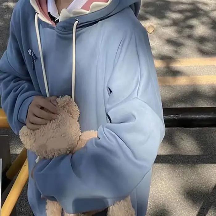 Sweat-shirt à capuche en polaire à manches longues avec cordon de serrage