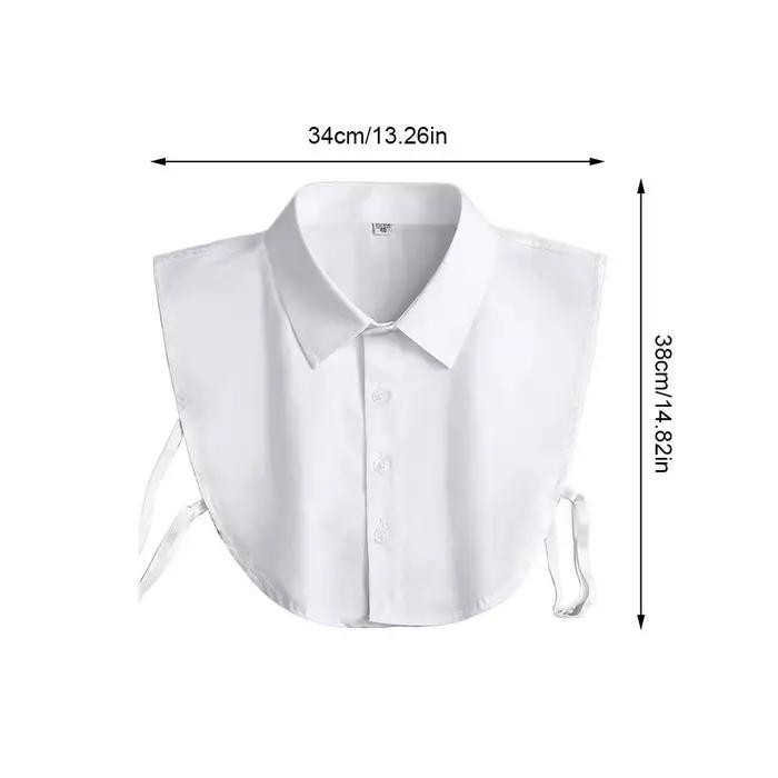 Demi-chemises classiques à faux col détachable pour femmes polyester style élégant occassions professionnelles et spéciales