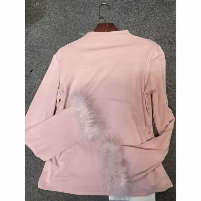 Haut rose à manches longues pour femmes