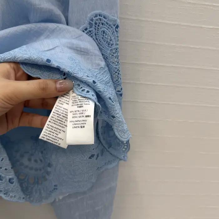Nouvelle collection printemps 2026 (26SS) : Broderie en soie et lin Chemise de créateur florale pour femme