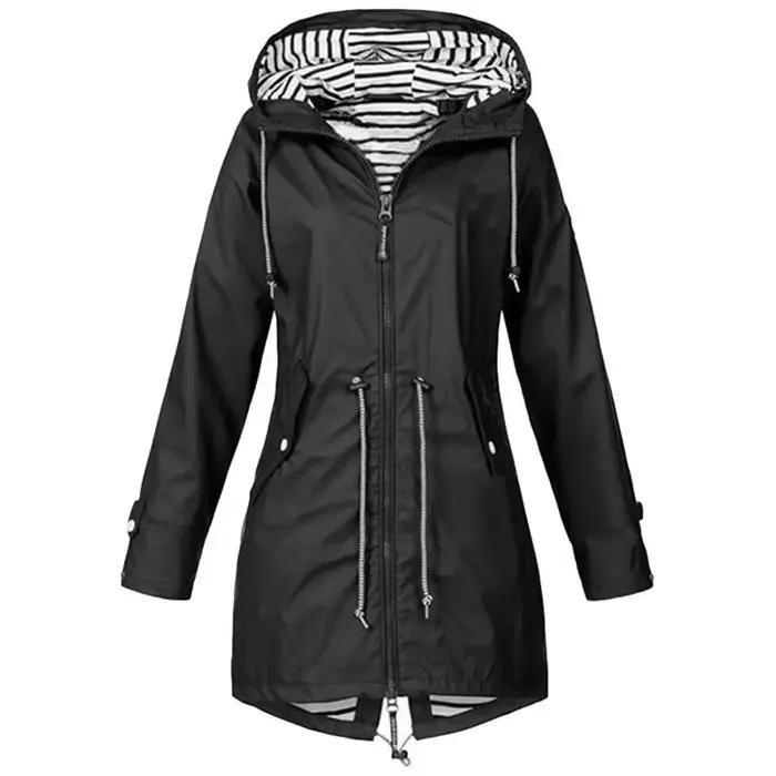 Trench léger et imperméable avec cordon de serrage pour femme