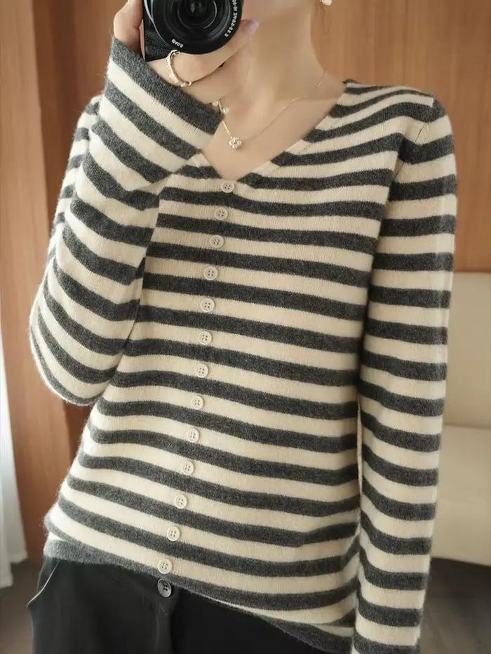 Pulls pour femmes à rayures tendance offre mode 2025 porter au travail