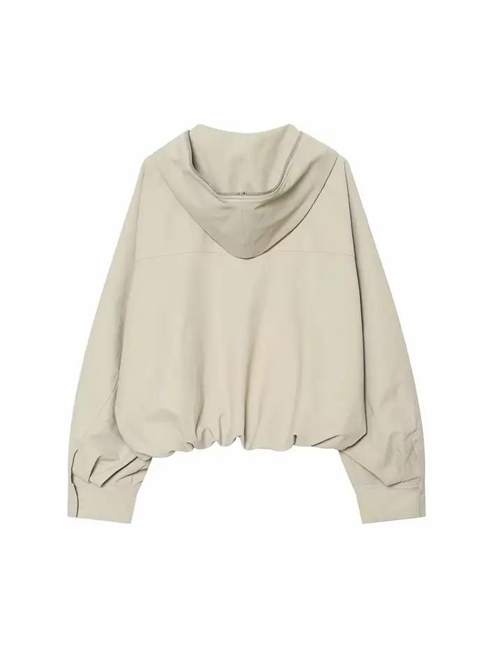 Veste courte à capuche zippée pour femme