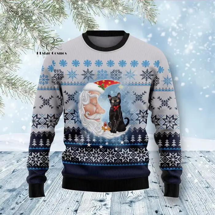 Pull Anime Graffiti Homme en Polyester et Lin Design Rétro Manches Longues pour Hiver Occasions Spéciales