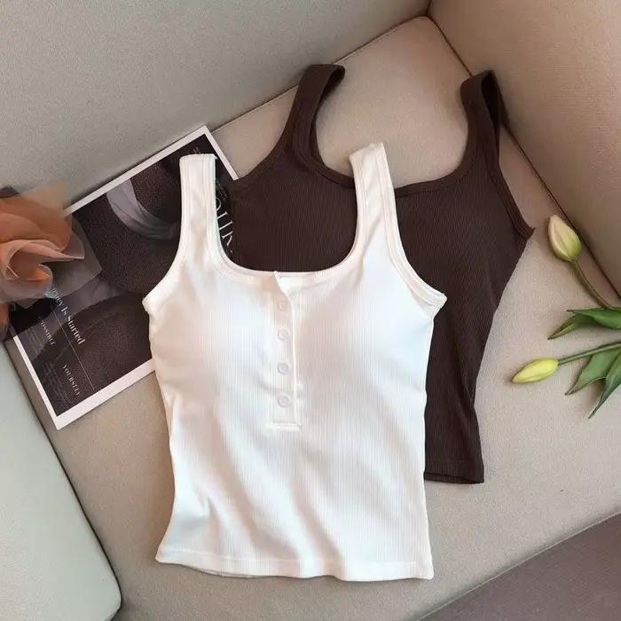Haut court femmes Sexy hauts sans manche mode femme sous-vêtements dame Camisole fille basique T-shirt gilet Lingerie soutiens-gorge bustiers chaud