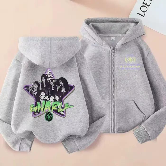 Sweat-shirt à fermeture éclair Kpop Katseye