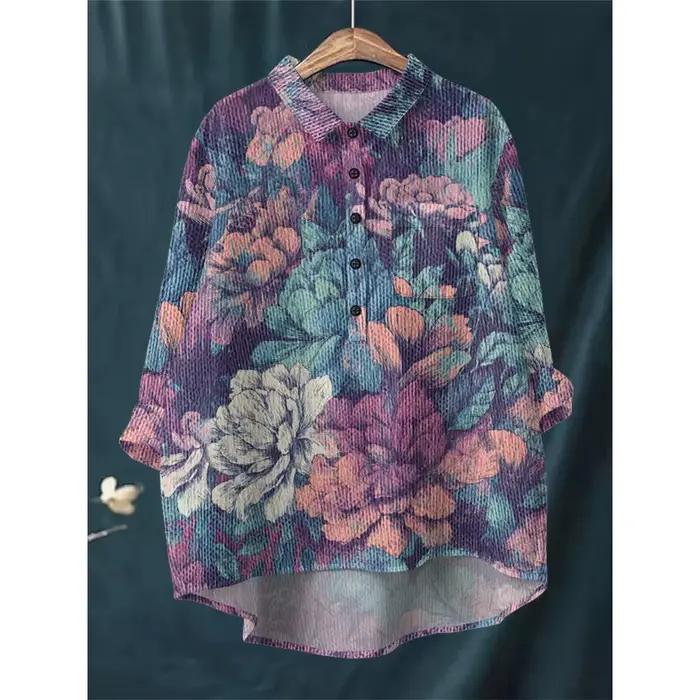  Chemise à imprimé artistique Vintage pour femmes