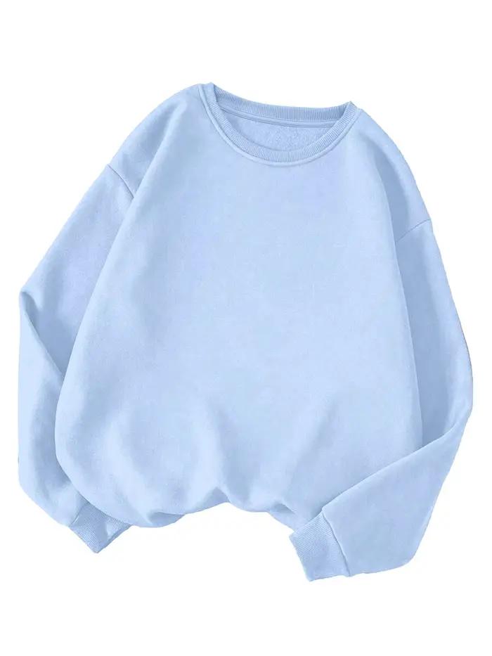 Sweat-shirt surdimensionné bleu clair tendance pour femmes