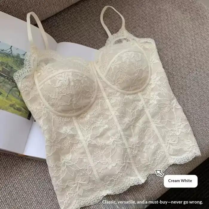 Débardeur en maille style français avec soutien-gorge intégré et rembourrage