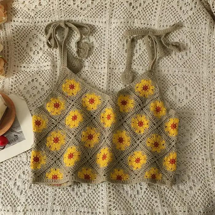 Haut en fibre de crochet pour femmes