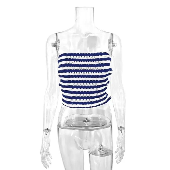 Haut bustier à épaules dénudées et col bateau, sexy et élégant