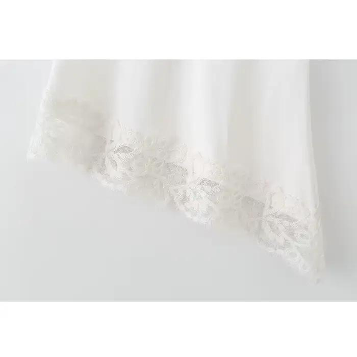 Chemisier Tshirt en Dentelle pour Femmes Nouvelle Mode Ete 2026 Elégant Chic Confortable Vacances Style Jeune Polyester Dentelle