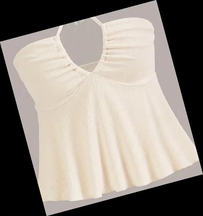 Haut dos nu à nouer croisé en polyester et élasthanne pour femmes style sexy et club été occassions spéciales