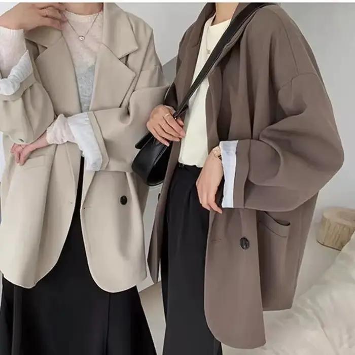 Blazer marron Vintage pour femmes