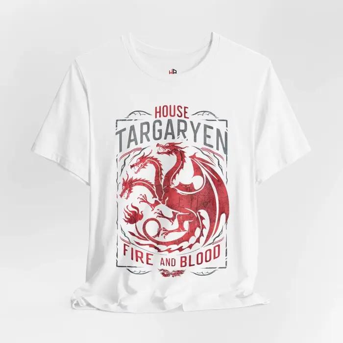 Chemise House of the Dragon pour hommes style normcore minimaliste polyester coton col rond court manches léger respirant pour quatre saisons voyage